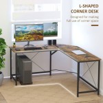HOMCOM L-Shaped Corner Computer Desk - Gaming & Workstation for Home Office